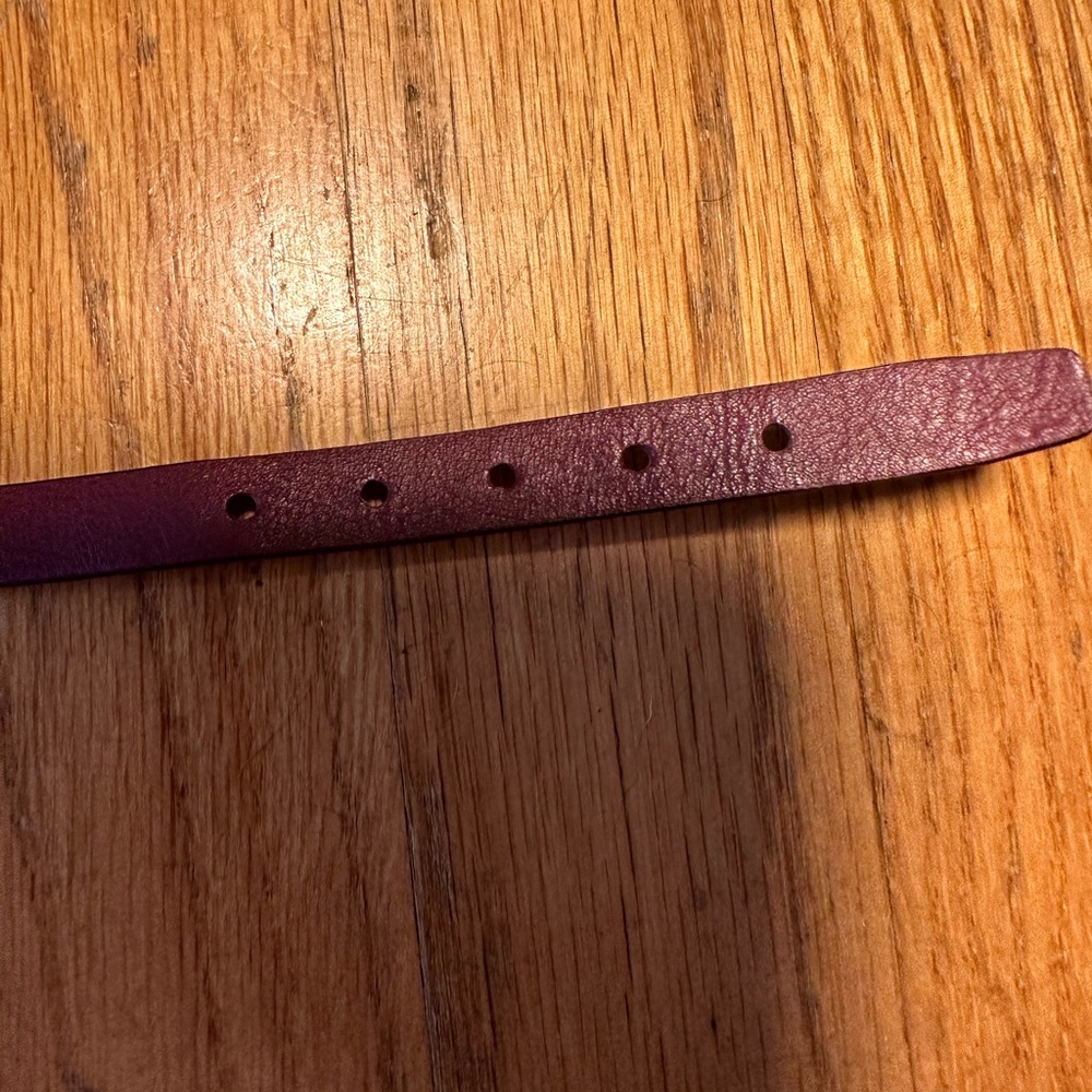 NWOT Leather Coach Embossed Burgundy Wrap Bracelet with Silver Buckle - Picture 3 of 5
